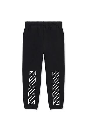 black cotton trousers OFF WHITE KIDS | OBCH001S26FLE001001